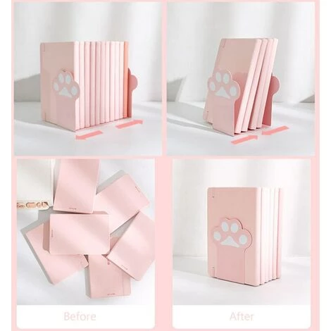 FUIENKO 2 Kits De Support De Livre De Patte, Serre-livres Métalliques Permettant De Gagner De L'espace Pour Le Bureau D5QC,White 7 FUIENKO 2 Kits De Support De Livre De Patte, Serre-livres Métalliques Permettant De Gagner De L'espace Pour Le Bureau D5QC,White – Image 5