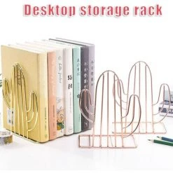 FUIENKO Serre-livres En Métal En Forme De Plante, Support De Livre, Support De Bureau, Magazine, Livre, Organisateur De Bureau, Support De Rangement, étagère,Golden,CHINA -Petit rangement Soldes Magasin 68249901 2