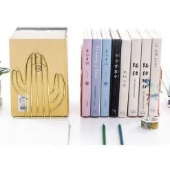 FUIENKO Serre-livres En Métal En Forme De Plante, Support De Livre, Support De Bureau, Magazine, Livre, Organisateur De Bureau, Support De Rangement, étagère,Golden,CHINA -Petit rangement Soldes Magasin 68249901 4