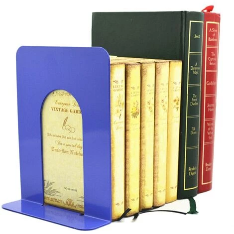 FUIENKO Nouveau 1 Paire Simple Vie Pliable Portable Métal Serre-livres étagère Support Maison Papeterie Bibliothèque école Bureau Papeterie Approvisionnement,BL 4 FUIENKO Nouveau 1 Paire Simple Vie Pliable Portable Métal Serre-livres étagère Support Maison Papeterie Bibliothèque école Bureau Papeterie Approvisionnement,BL – Image 2