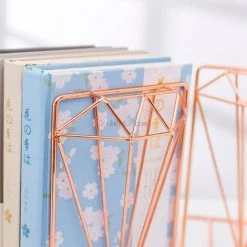 FUIENKO Support De Livre, Support Créatif En Métal En Forme De Diamant, Organisateur De Bureau, étagère De Rangement, 1 Pièce,Gold -Petit rangement Soldes Magasin 68249939 5