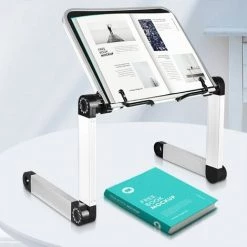 FUIENKO Support De Lecture Pliable, Bibliothèque Pour Livre De Cuisine, PC, Support Réglable à 360 Degrés, Organisateur De Bureau,W-B -Petit rangement Soldes Magasin 68249993 2