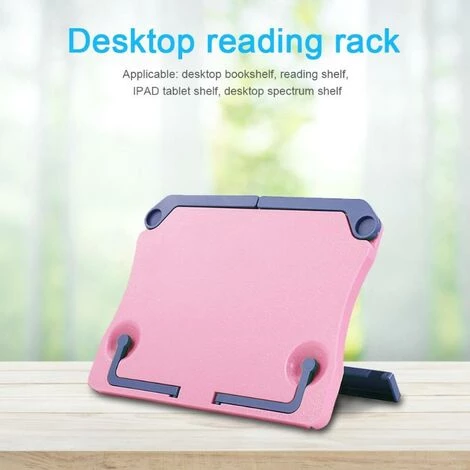 FUIENKO Support De Lecture Portable De Bureau, Tablette Pliante Pour Livre De Recettes Et Cuisiner Pour Partition De Musique,Pink,CHINA 4 FUIENKO Support De Lecture Portable De Bureau, Tablette Pliante Pour Livre De Recettes Et Cuisiner Pour Partition De Musique,Pink,CHINA – Image 2