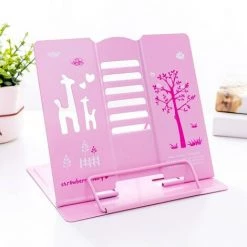 FUIENKO Bibliothèque De Lecture Multifonction Réglable Et Pliable Pour étudiant, Support De Livre De Bureau, Tablette Pour La Lecture,1955pink