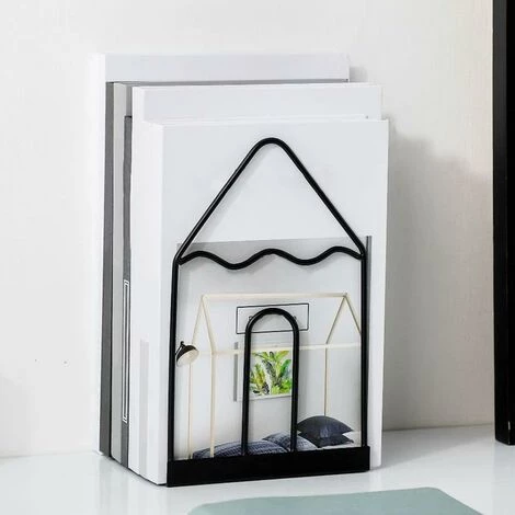 FUIENKO Support De Bureau En Fer Pour Livres Et Fichiers, Serre-livres De Table, Support De Rangement Pour Bureau Et école,C 5 FUIENKO Support De Bureau En Fer Pour Livres Et Fichiers, Serre-livres De Table, Support De Rangement Pour Bureau Et école,C – Image 3