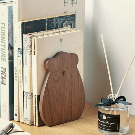 FUIENKO Support Antidérapant En Bois Pour Serre-livres, Petit Ours, Pour Livres Lourds, Décorations De Bureau K1KF,as The Shown 5 FUIENKO Support Antidérapant En Bois Pour Serre-livres, Petit Ours, Pour Livres Lourds, Décorations De Bureau K1KF,as The Shown – Image 3