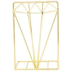 FUIENKO Serre-livres Métalliques Créatifs En Forme De Diamant, Organisateur De Livres De Bureau, Support De Rangement, Nouveauté 2022,Gold -Petit rangement Soldes Magasin 68250614 3