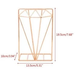 FUIENKO Serre-livres Métalliques Créatifs En Forme De Diamant, Organisateur De Livres De Bureau, Support De Rangement, Nouveauté 2022,Gold -Petit rangement Soldes Magasin 68250614 4