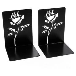 FUIENKO Serre-livres En Métal à Fleurs De Rose, 1 Paire, Supports De Livres Ajourés, Légers Et Durables, Antidérapants 9 FUIENKO Serre-livres En Métal à Fleurs De Rose, 1 Paire, Supports De Livres Ajourés, Légers Et Durables, Antidérapants -Petit rangement Soldes Magasin 68250795 3