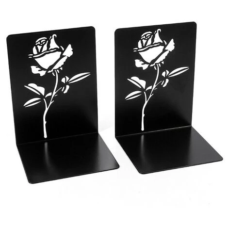 FUIENKO Serre-livres En Métal à Fleurs De Rose, 1 Paire, Supports De Livres Ajourés, Légers Et Durables, Antidérapants 5 FUIENKO Serre-livres En Métal à Fleurs De Rose, 1 Paire, Supports De Livres Ajourés, Légers Et Durables, Antidérapants – Image 3
