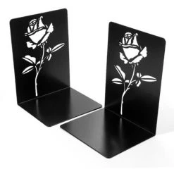FUIENKO Serre-livres En Métal à Fleurs De Rose, 1 Paire, Supports De Livres Ajourés, Légers Et Durables, Antidérapants 10 FUIENKO Serre-livres En Métal à Fleurs De Rose, 1 Paire, Supports De Livres Ajourés, Légers Et Durables, Antidérapants -Petit rangement Soldes Magasin 68250795 4