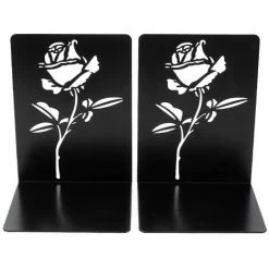 FUIENKO Serre-livres En Métal à Fleurs De Rose, 1 Paire, Supports De Livres Ajourés, Légers Et Durables, Antidérapants 11 FUIENKO Serre-livres En Métal à Fleurs De Rose, 1 Paire, Supports De Livres Ajourés, Légers Et Durables, Antidérapants -Petit rangement Soldes Magasin 68250795 5