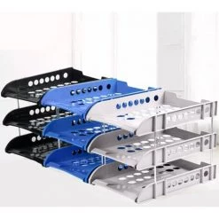 FUIENKO Support De Bureau Pour Documents, Plateau En Plastique, Support De Rangement Pour Livres Magzine, Organisateur De Fichiers, étagère,C -Petit rangement Soldes Magasin 68250822 3