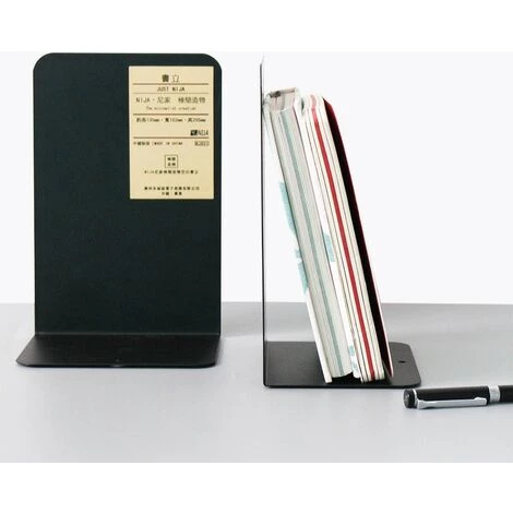 FUIENKO Serre-livres Métalliques En Forme De L, 1 Paire, Support Pour Livre De Bureau, Accessoires De Papeterie Scolaire Et De Bureau, Nouveauté 2022,Black 5 FUIENKO Serre-livres Métalliques En Forme De L, 1 Paire, Support Pour Livre De Bureau, Accessoires De Papeterie Scolaire Et De Bureau, Nouveauté 2022,Black – Image 3
