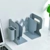 FUIENKO Bibliothèque Extensible Avec Porte-stylo, étagère De Bureau Pliable Et De Rangement, Support De Livre Extensible Créatif,Gray Pen Holder