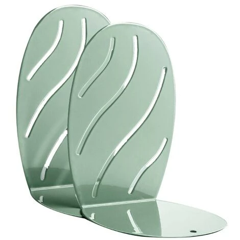 FUIENKO Serre-livres Décoratifs En Métal, 2 Kits, Supports Antidérapants, Bouchons De Livre, Tampon En Caoutchouc Anti-rayures, Support Fin Pour étagère à Livres,Light Green 4 FUIENKO Serre-livres Décoratifs En Métal, 2 Kits, Supports Antidérapants, Bouchons De Livre, Tampon En Caoutchouc Anti-rayures, Support Fin Pour étagère à Livres,Light Green – Image 2