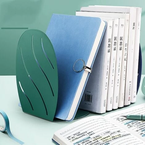 FUIENKO Serre-livres Décoratifs En Métal, 2 Kits, Supports Antidérapants, Bouchons De Livre, Tampon En Caoutchouc Anti-rayures, Support Fin Pour étagère à Livres,Light Green 7 FUIENKO Serre-livres Décoratifs En Métal, 2 Kits, Supports Antidérapants, Bouchons De Livre, Tampon En Caoutchouc Anti-rayures, Support Fin Pour étagère à Livres,Light Green – Image 5