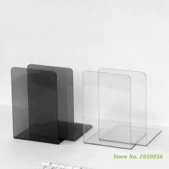 FUIENKO Support Acrylique Transparent Pour Serre-livres, 2 Pièces, étagère Décorative De Bureau, Porte-livre, Papeterie Scolaire Et De Bureau,Clear -Petit rangement Soldes Magasin 68250986 3