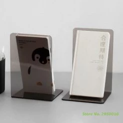 FUIENKO Support Acrylique Transparent Pour Serre-livres, 2 Pièces, étagère Décorative De Bureau, Porte-livre, Papeterie Scolaire Et De Bureau,Clear -Petit rangement Soldes Magasin 68250986 4