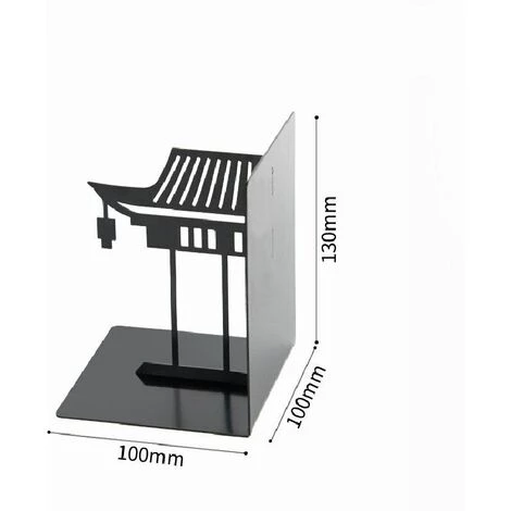 FUIENKO Serre-livres Créatif En Fer Noir, 2 Styles, Nouveau, Antique Chinois, Architecture, Fournitures Scolaires, De Bureau,B 7 FUIENKO Serre-livres Créatif En Fer Noir, 2 Styles, Nouveau, Antique Chinois, Architecture, Fournitures Scolaires, De Bureau,B – Image 5