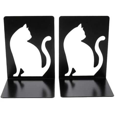 FUIENKO Ensemble De 2 Porte-livres En Fer Creux En Forme De Chat, Organisateur De Fichiers De Magazines Classiques, Pour Le Bureau Et La Maison 3 FUIENKO Ensemble De 2 Porte-livres En Fer Creux En Forme De Chat, Organisateur De Fichiers De Magazines Classiques, Pour Le Bureau Et La Maison