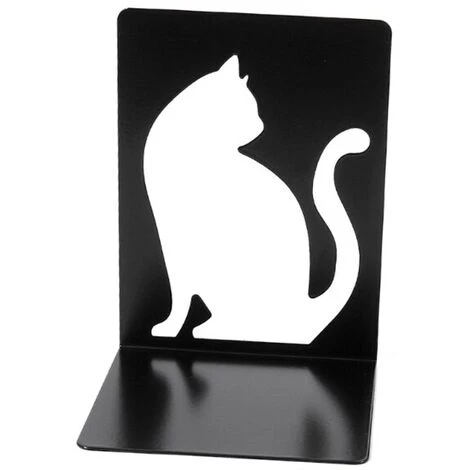 FUIENKO Ensemble De 2 Porte-livres En Fer Creux En Forme De Chat, Organisateur De Fichiers De Magazines Classiques, Pour Le Bureau Et La Maison 6 FUIENKO Ensemble De 2 Porte-livres En Fer Creux En Forme De Chat, Organisateur De Fichiers De Magazines Classiques, Pour Le Bureau Et La Maison – Image 4