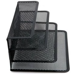 FUIENKO Serre-livres En Métal Noir, Trieur De Lettres En Maille, Plateau De Documents D'affaires, Bureau, Organisateur De Fichiers, Porte-livres,Black -Petit rangement Soldes Magasin 68251017 3