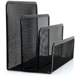 FUIENKO Serre-livres En Métal Noir, Trieur De Lettres En Maille, Plateau De Documents D'affaires, Bureau, Organisateur De Fichiers, Porte-livres,Black -Petit rangement Soldes Magasin 68251017 4