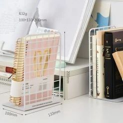 FUIENKO Serre-livres En Métal à Grille Créative, Organisateur De Bureau Sur Pied, étagère Porte-livre Pour étudiants, Papeterie Scolaire Et De Bureau,B,CHINA -Petit rangement Soldes Magasin 68251032 3