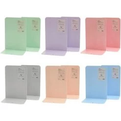 FUIENKO Serre-livres En Métal De Couleur Morandi, 2 Pièces, Support De Livre En Métal, étagère De Bureau, Bibliothèque D'étudiant, Accessoires De Bureau, Papeterie Mignonne,Grey -Petit rangement Soldes Magasin 68251068 5