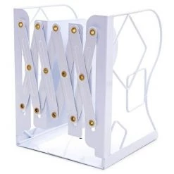 FUIENKO Support De Livre Rétractable Télescopique En Métal, 1 Pièce, étagère Pour Serre-livres, Organisateur De Livres,WHITE