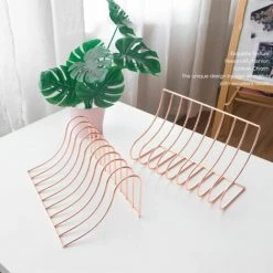 FUIENKO Étagère De Rangement De Fichiers à 10 Grilles, Support De Livre, Organisateur De Serre-livres En Fer Forgé, Bureau à Domicile, Support De Livre, C26,Or -Petit rangement Soldes Magasin 68251269 5