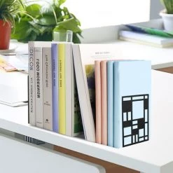 FUIENKO Serre-livres En Métal Antidérapant, Supports De Livres, Pour La Maison Et Le Bureau, Pratiques, Papeterie,black,États-unis -Petit rangement Soldes Magasin 68251396 4