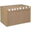 HOMEMAISON Coffre à Jouets En Intissé Et Pompons Marron 36 X 36 X H. 57 Cm - Marron -Petit rangement Soldes Magasin 68274662 1
