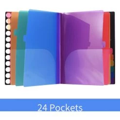 ASUPERMALL Classeur Extensible A4 Classeur Organiseur De Fichiers Avec Cordon élastique 24 Poches Format Lettre Pour Documents Papier Certificat Bureau à Domicile Fournitures De Papeterie Scolaire -Petit rangement Soldes Magasin 68312915 5