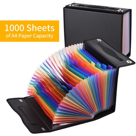 ASUPERMALL Organisateur De Dossiers Accordéon 24 Pochettes Extensibles Avec Couverture Organiseur De Documents Format Lettre A4 Couleur Arc-en-ciel, étui De Classement 4 ASUPERMALL Organisateur De Dossiers Accordéon 24 Pochettes Extensibles Avec Couverture Organiseur De Documents Format Lettre A4 Couleur Arc-en-ciel, étui De Classement – Image 2