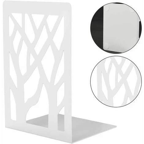 Paire De Porte-livre En Métal Blanc Support De Livre Plaque De Livre Papeterie HANBING 7 Paire De Porte-livre En Métal Blanc Support De Livre Plaque De Livre Papeterie HANBING – Image 5