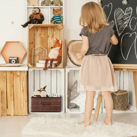 RELAXDAYS 6x Paniers Rangement En Bambou, Corbeille, HxLxP : 16,5 X 32 X 35 Cm, Panière Avec Poignée, 15 L Par Boîte, Blanc 6 RELAXDAYS 6x Paniers Rangement En Bambou, Corbeille, HxLxP : 16,5 X 32 X 35 Cm, Panière Avec Poignée, 15 L Par Boîte, Blanc – Image 4