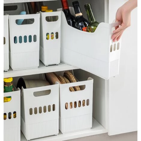 CSPARKV Boîte De Rangement De Cuisine Boîte De Rangement De Dossier De Bureau Poignée Panier De Rangement De Poulie Blanc Grand 4 CSPARKV Boîte De Rangement De Cuisine Boîte De Rangement De Dossier De Bureau Poignée Panier De Rangement De Poulie Blanc Grand – Image 2