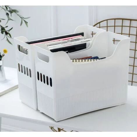 CSPARKV Boîte De Rangement De Cuisine Boîte De Rangement De Dossier De Bureau Poignée Panier De Rangement De Poulie Blanc Grand 5 CSPARKV Boîte De Rangement De Cuisine Boîte De Rangement De Dossier De Bureau Poignée Panier De Rangement De Poulie Blanc Grand – Image 3