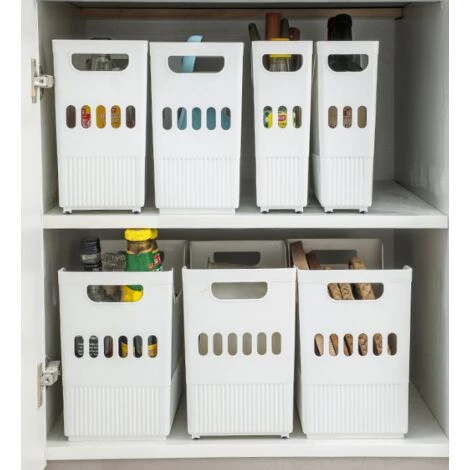 CSPARKV Boîte De Rangement De Cuisine Boîte De Rangement De Dossier De Bureau Poignée Panier De Rangement De Poulie Blanc Grand 7 CSPARKV Boîte De Rangement De Cuisine Boîte De Rangement De Dossier De Bureau Poignée Panier De Rangement De Poulie Blanc Grand – Image 5