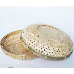 CSPARKV Panier De Rangement En Bambou Panier En Bambou Pelle à Poussière Panier à Pain Cuit à La Vapeur Panier De Pique-nique Petit Panier Panier De Rangement Pastoral Peu Profond 22 Cm × 5 Cm + Profond 22 Cm × 7 Cm 2 à Vendre -Petit rangement Soldes Magasin 68618476 3