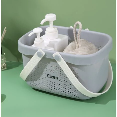 CSPARKV Panier à Main De Salle De Bain Panier De Bain En Plastique étudiant Bain Bain Shampoing Toilette Panier De Rangement Panier De Rangement Panier Suspendu Gris Grand 4 CSPARKV Panier à Main De Salle De Bain Panier De Bain En Plastique étudiant Bain Bain Shampoing Toilette Panier De Rangement Panier De Rangement Panier Suspendu Gris Grand – Image 2