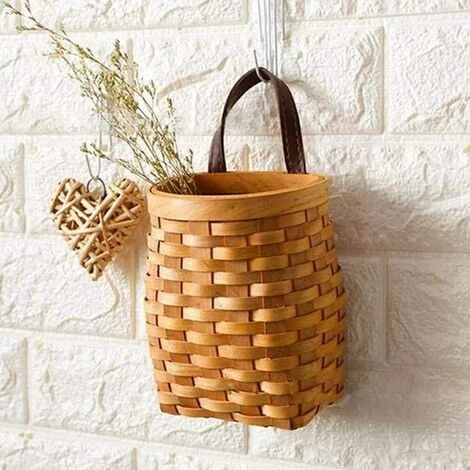FUIENKO Panier De Rangement En Bois Tissé à La Main, Panier De Fleurs Mural Portable, Organisateur De Fruits Et Légumes Jouets Boîte En Rotin Décoration De La Maison,États-unis 4 FUIENKO Panier De Rangement En Bois Tissé à La Main, Panier De Fleurs Mural Portable, Organisateur De Fruits Et Légumes Jouets Boîte En Rotin Décoration De La Maison,États-unis – Image 2
