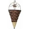 FUIENKO Panier à Fleurs En Rotin Et Osier Naturel, Pot Suspendu Au Mur, Jardinière, Décoration, En Fer Forgé,Brown -Petit rangement Soldes Magasin 68622684 1