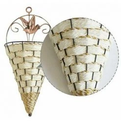 FUIENKO Panier à Fleurs En Rotin Et Osier Naturel, Pot Suspendu Au Mur, Jardinière, Décoration, En Fer Forgé,Brown 10 FUIENKO Panier à Fleurs En Rotin Et Osier Naturel, Pot Suspendu Au Mur, Jardinière, Décoration, En Fer Forgé,Brown -Petit rangement Soldes Magasin 68622684 4