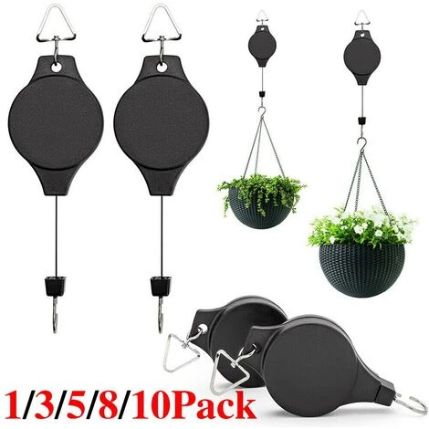 FUIENKO Crochet Pour Panier De Fleurs, à Poulie Rétractable, Pour Suspendre Les Paniers De Plantes, Pots Pour Outils De Jardin,GERMANY,1 Pc 3 FUIENKO Crochet Pour Panier De Fleurs, à Poulie Rétractable, Pour Suspendre Les Paniers De Plantes, Pots Pour Outils De Jardin,GERMANY,1 Pc