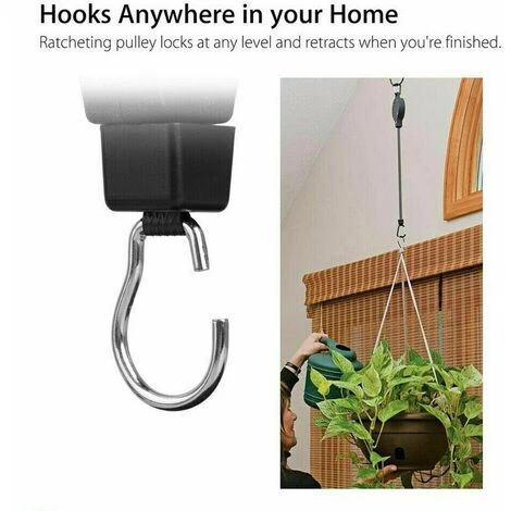 FUIENKO Crochet Pour Panier De Fleurs, à Poulie Rétractable, Pour Suspendre Les Paniers De Plantes, Pots Pour Outils De Jardin,GERMANY,1 Pc 4 FUIENKO Crochet Pour Panier De Fleurs, à Poulie Rétractable, Pour Suspendre Les Paniers De Plantes, Pots Pour Outils De Jardin,GERMANY,1 Pc – Image 2