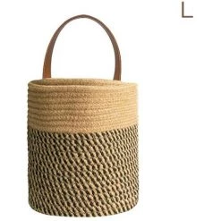 FUIENKO Panier Mural En Corde De Coton, Panier De Fleurs Artificielles, Ceinture Pure Faite à La Main, Plante Unique, Chlorophytum,Black L