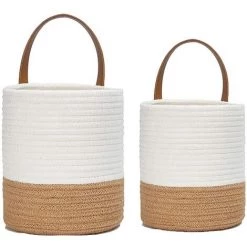 FUIENKO Panier Mural En Corde De Coton, Panier De Fleurs Artificielles, Ceinture Pure Faite à La Main, Plante Unique, Chlorophytum,Black L -Petit rangement Soldes Magasin 68623680 4